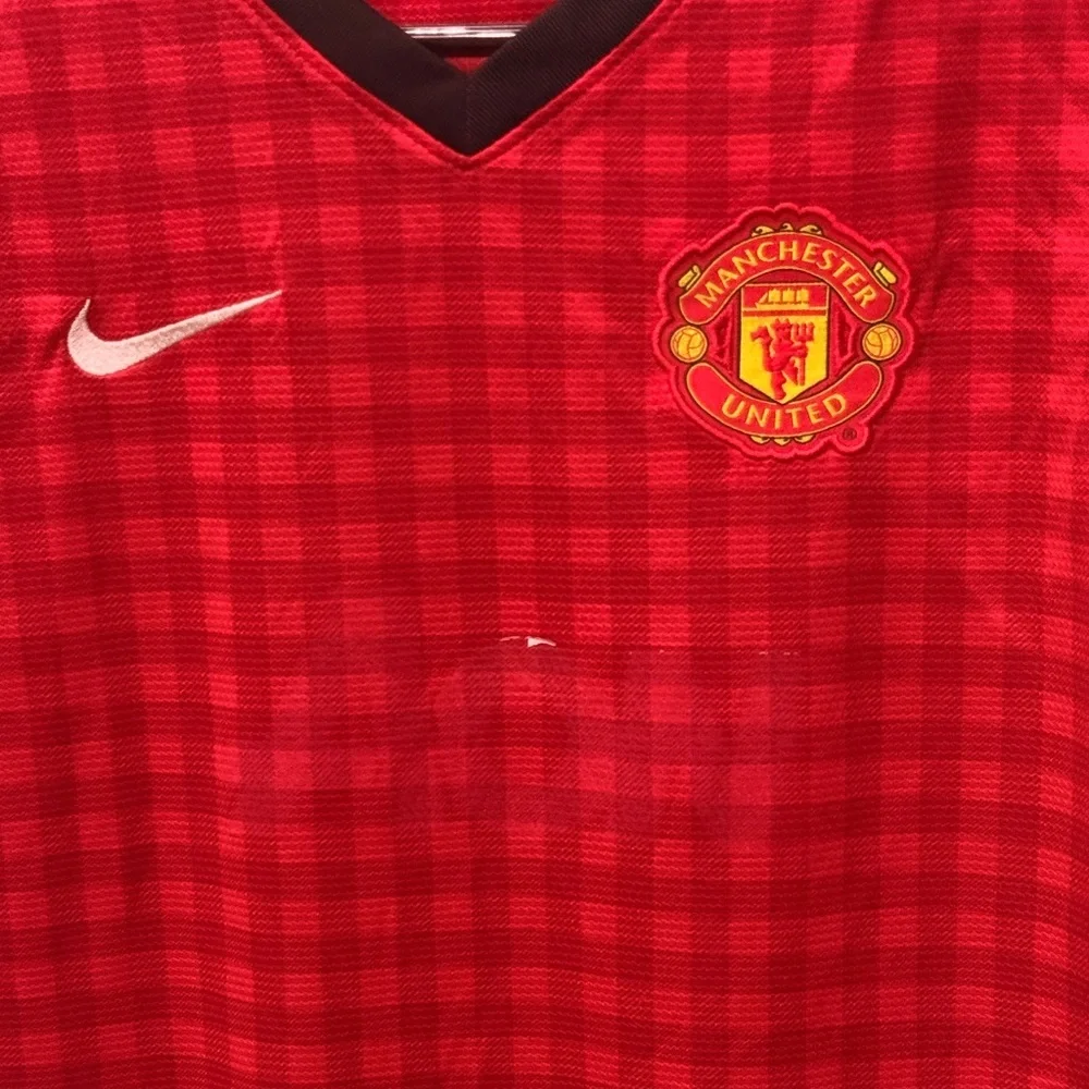 Nike Manchester United 2012-13 season home soccer football jersey in red gingham